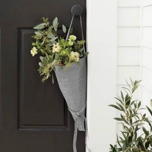 Hearth & Hand Magnolia Ticking Stripe Flower Bouquet Tote Gray/Cream